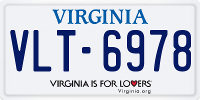 VA license plate VLT6978