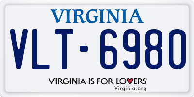 VA license plate VLT6980