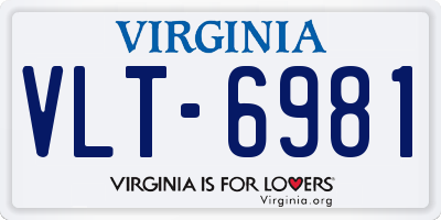 VA license plate VLT6981
