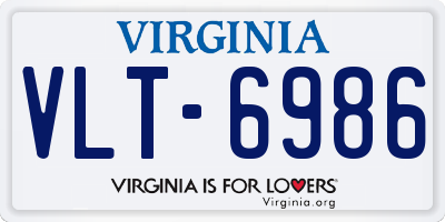 VA license plate VLT6986