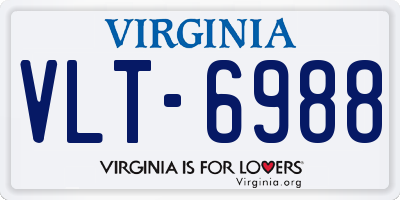VA license plate VLT6988