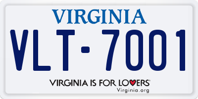VA license plate VLT7001