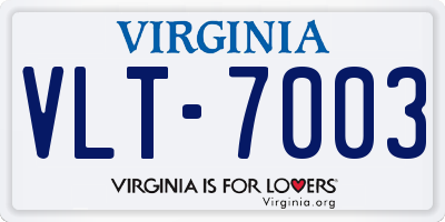 VA license plate VLT7003
