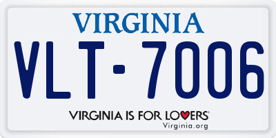 VA license plate VLT7006