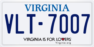 VA license plate VLT7007