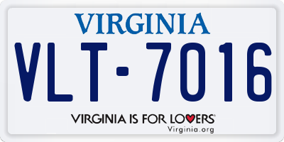 VA license plate VLT7016