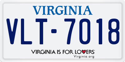 VA license plate VLT7018