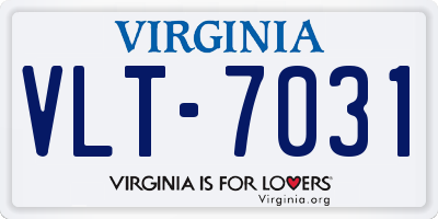 VA license plate VLT7031