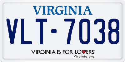 VA license plate VLT7038