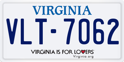 VA license plate VLT7062