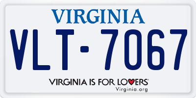 VA license plate VLT7067