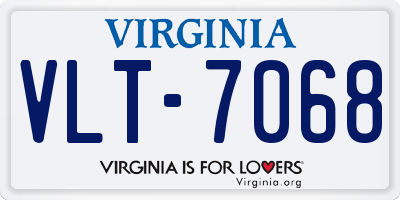 VA license plate VLT7068