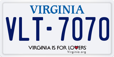 VA license plate VLT7070