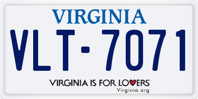 VA license plate VLT7071