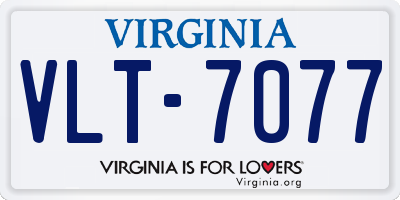 VA license plate VLT7077