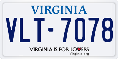 VA license plate VLT7078