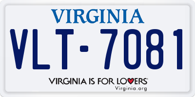 VA license plate VLT7081