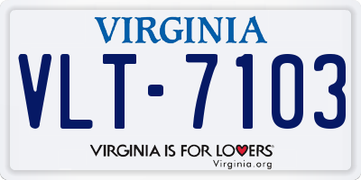 VA license plate VLT7103