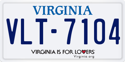 VA license plate VLT7104