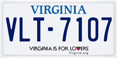 VA license plate VLT7107