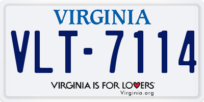 VA license plate VLT7114