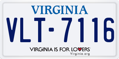 VA license plate VLT7116