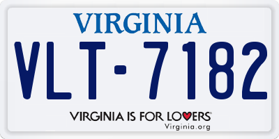 VA license plate VLT7182