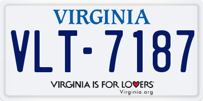 VA license plate VLT7187