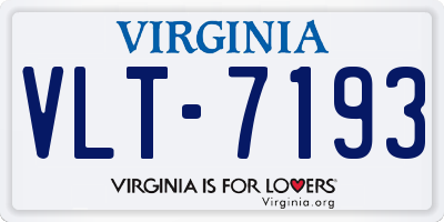 VA license plate VLT7193
