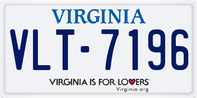 VA license plate VLT7196