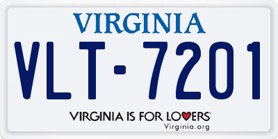 VA license plate VLT7201