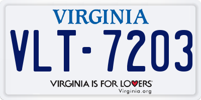 VA license plate VLT7203