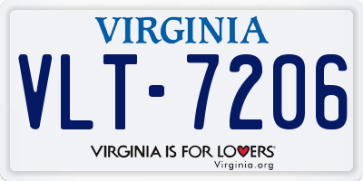VA license plate VLT7206