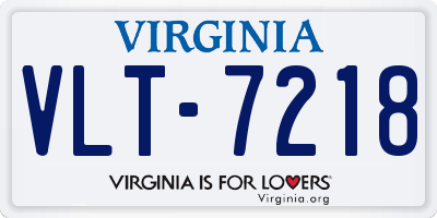 VA license plate VLT7218
