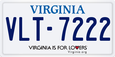 VA license plate VLT7222