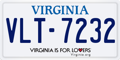 VA license plate VLT7232