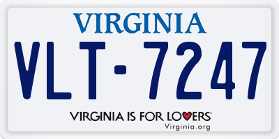 VA license plate VLT7247