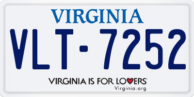 VA license plate VLT7252