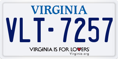 VA license plate VLT7257