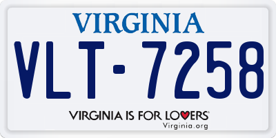 VA license plate VLT7258