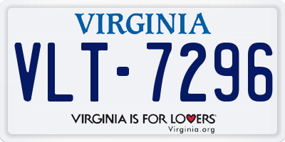 VA license plate VLT7296