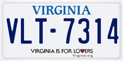 VA license plate VLT7314