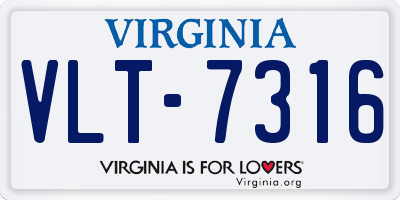 VA license plate VLT7316