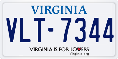 VA license plate VLT7344