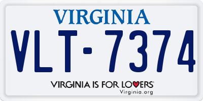 VA license plate VLT7374