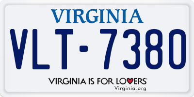VA license plate VLT7380