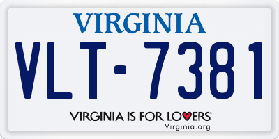 VA license plate VLT7381