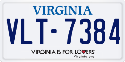 VA license plate VLT7384