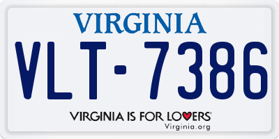 VA license plate VLT7386