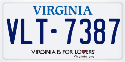 VA license plate VLT7387